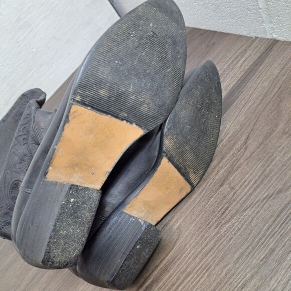 Bandolino Cowboy Boots Women's Black Leather Western Boots Size 8.5 - Picture 11 of 11